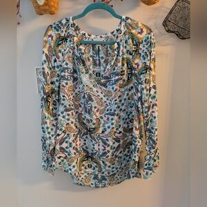 Belle Sky Multicolor Paisley Blouse